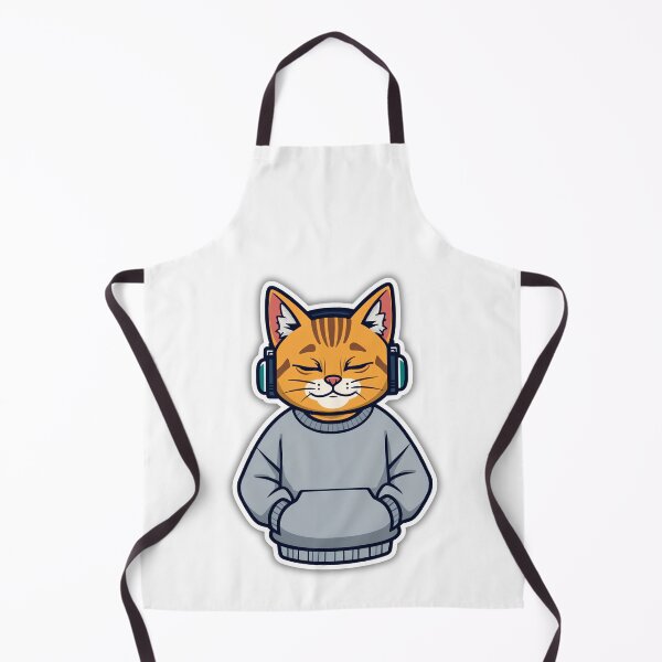 Item preview, Cute Chill Cat Wearing Headphones Cozy LoFi Sticker designed and sold by Kavya Art.