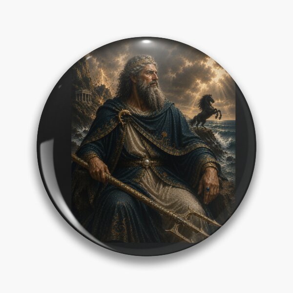 Item preview, Poseidon — God of the Sea | Greek Mythology Regal Portrait designed and sold by Pop, Culture and Stuff.