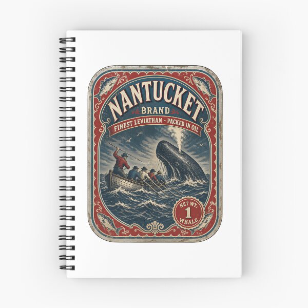 Item preview, Moby Dick: Nantucket Leviathan Tin Label designed and sold by Fenay Designs.