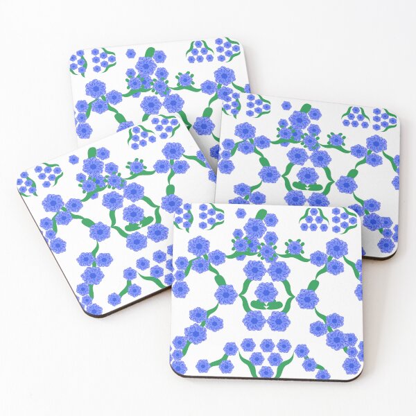 Item preview, Blue Floral Frame and Wreath Decorative Elements with Green Leaves designed and sold by Ei-Ei.