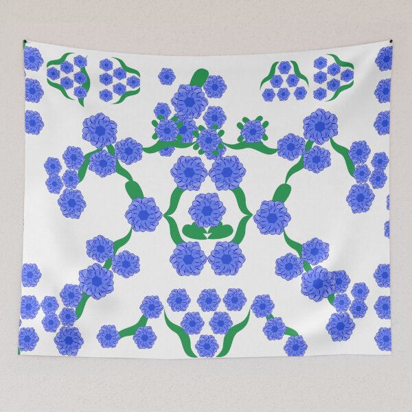 Item preview, Blue Floral Frame and Wreath Decorative Elements with Green Leaves designed and sold by Ei-Ei.