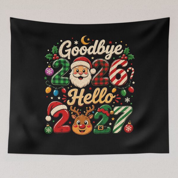 Item preview, Festive Santa and Reindeer New Year Design designed and sold by rafaeltto.