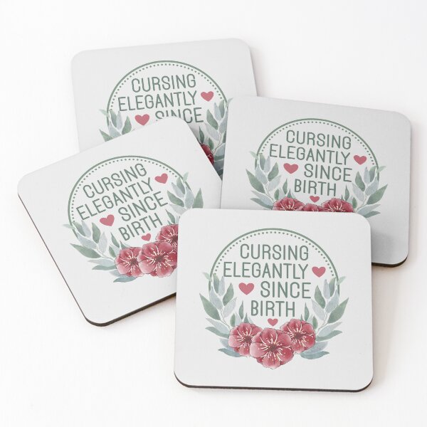 Item preview, Cursing Elegantly Since Birth - Funny Sassy Watercolor Floral Wreath designed and sold by the-Z3nith.