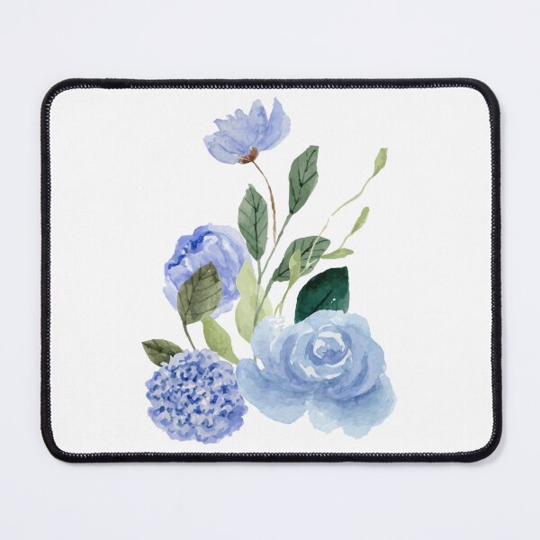 Item preview, blue watercolor floral bouquet designed and sold by introvertarts.