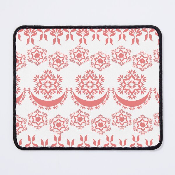 Item preview, Rose Pink Geometric Floral Border Pattern with Ornamental Medallions designed and sold by Ei-Ei.