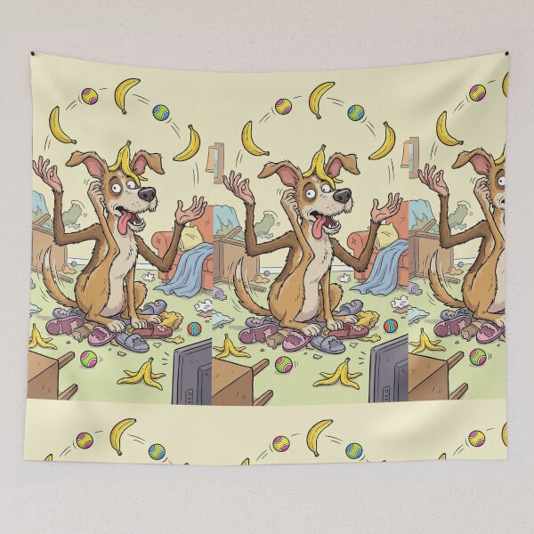 Item preview, Chaotic Dog Juggling Bananas — Funny Dog Humor designed and sold by TreatLLC.