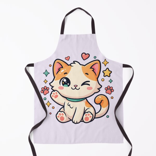 Item preview, Cute Waving Cat Kawaii Pastel Kitten Illustration designed and sold by MCV-Designs.
