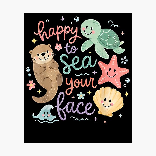 Item preview, Happy Sea Animals Fun Quote Design designed and sold by DarylPope.