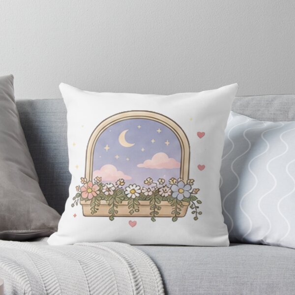 Item preview, Aesthetic Arched Window Crescent Moon Stars Flower Box Pastel designed and sold by Rehnair.