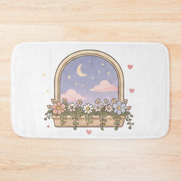 Item preview, Aesthetic Arched Window Crescent Moon Stars Flower Box Pastel designed and sold by Rehnair.