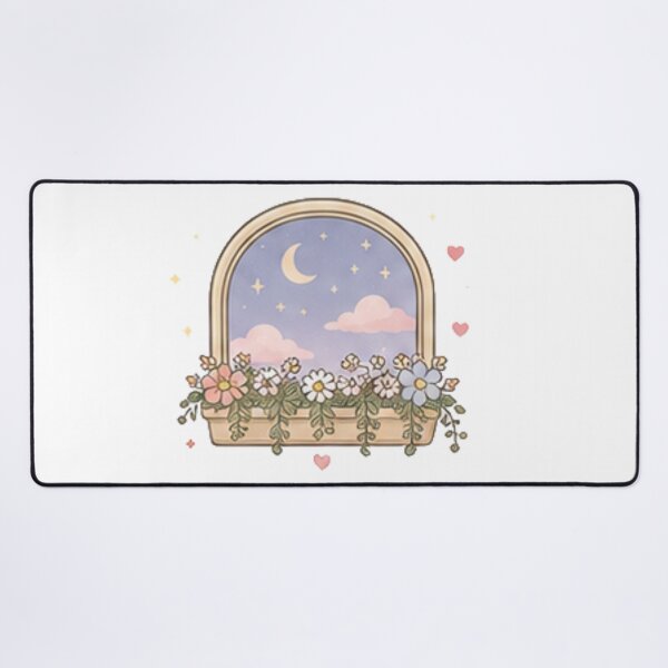 Item preview, Aesthetic Arched Window Crescent Moon Stars Flower Box Pastel designed and sold by Rehnair.