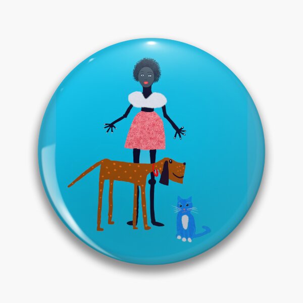 Item preview, Playful Girl with Dog and Cat designed and sold by Elaine M Hayward .