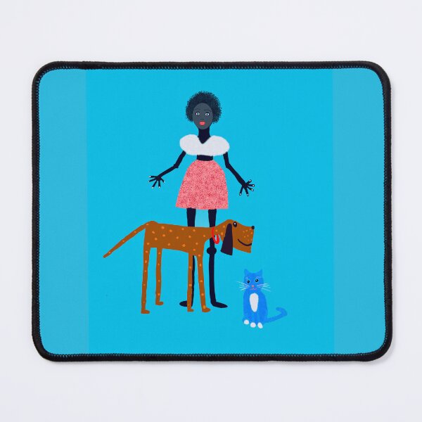 Item preview, Playful Girl with Dog and Cat designed and sold by Elaine M Hayward .