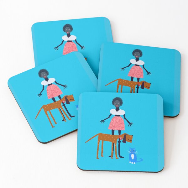 Item preview, Playful Girl with Dog and Cat designed and sold by Elaine M Hayward .