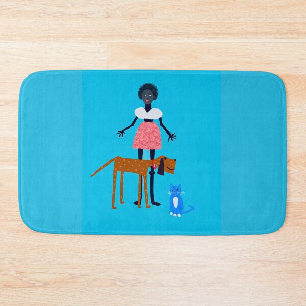 Item preview, Playful Girl with Dog and Cat designed and sold by Elaine M Hayward .