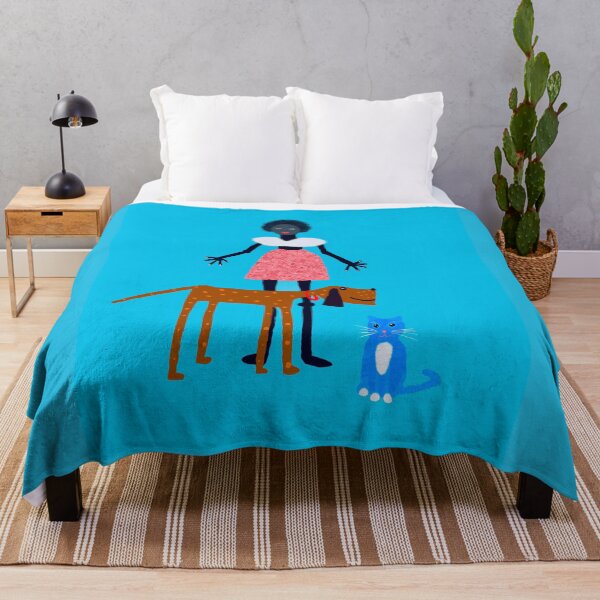 Item preview, Playful Girl with Dog and Cat designed and sold by Elaine M Hayward .