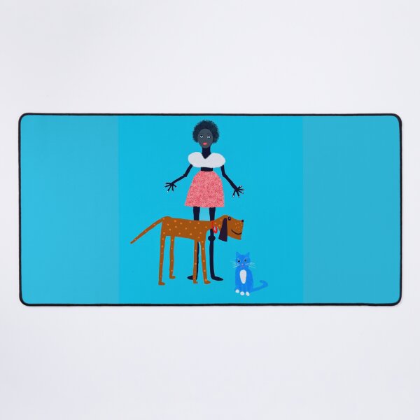 Item preview, Playful Girl with Dog and Cat designed and sold by Elaine M Hayward .