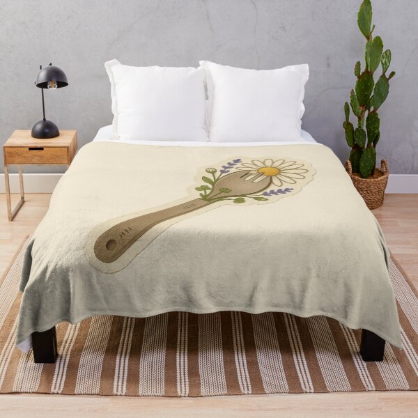 Item preview, Vintage Wooden Spork with Wildflowers Illustration designed and sold by ITCHAWAWAA.