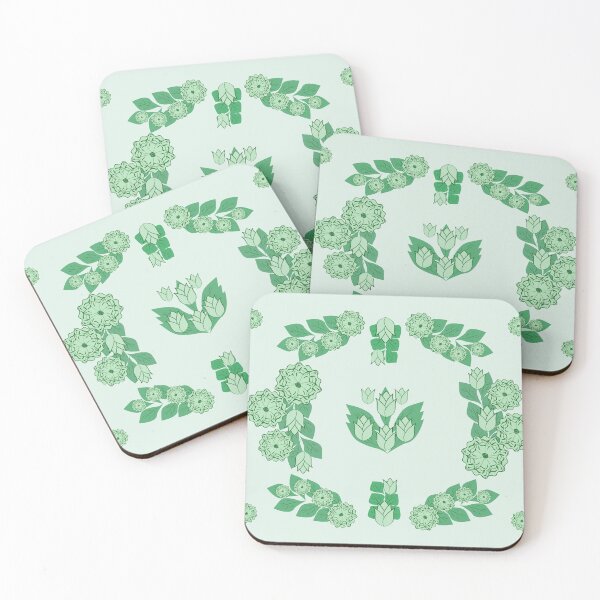 Item preview, Pastel Mint Floral Ornament Frame with Green Flowers and Botanical Leaves designed and sold by Ei-Ei.