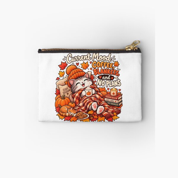 Item preview, Current Mood: Coffee, Blankets & No Plans – Cute Cozy Fall Cat designed and sold by Kiinaaa.
