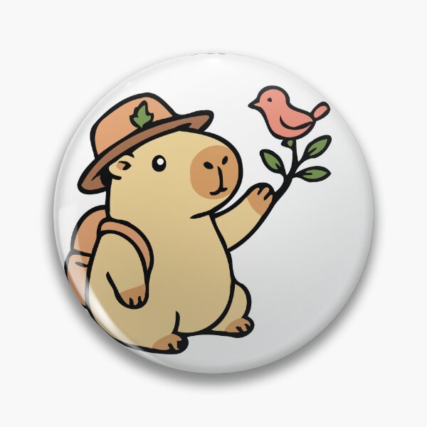 Item preview, Gentle Rewild First, ask later: Capybara Ranger With Bird  designed and sold by RedStreamStudio.