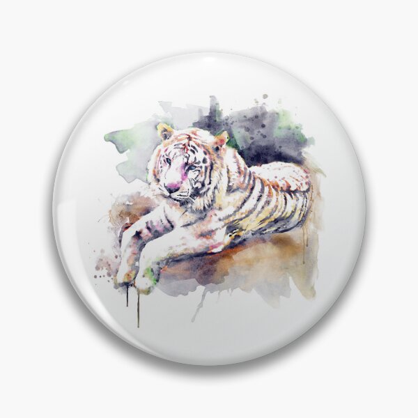 Item preview, Blue Eyed White Tiger Portrait designed and sold by caracatita75.