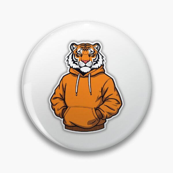 Item preview, Tiger Wearing Orange Hoodie Streetwear Animal Sticker designed and sold by Kavya Art.