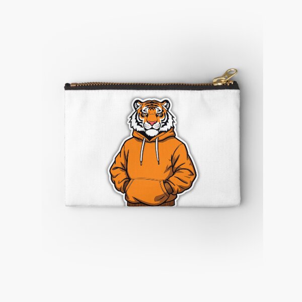 Item preview, Tiger Wearing Orange Hoodie Streetwear Animal Sticker designed and sold by Kavya Art.