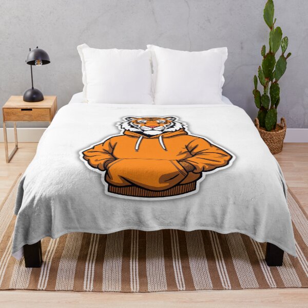 Item preview, Tiger Wearing Orange Hoodie Streetwear Animal Sticker designed and sold by Kavya Art.