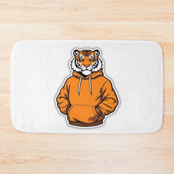 Item preview, Tiger Wearing Orange Hoodie Streetwear Animal Sticker designed and sold by Kavya Art.