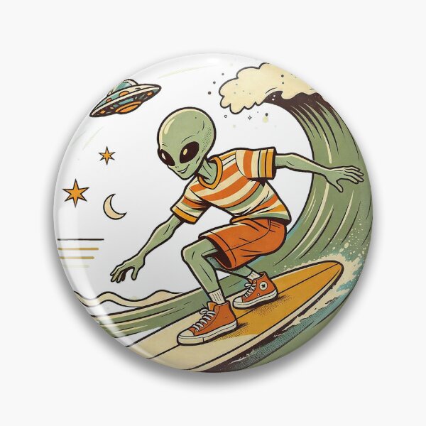 Item preview, Ride The Unknown Surfing Alien Surf Club designed and sold by NatalieJeans.