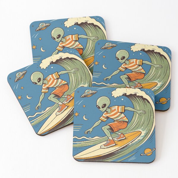 Item preview, Ride The Unknown Surfing Alien Surf Club designed and sold by NatalieJeans.