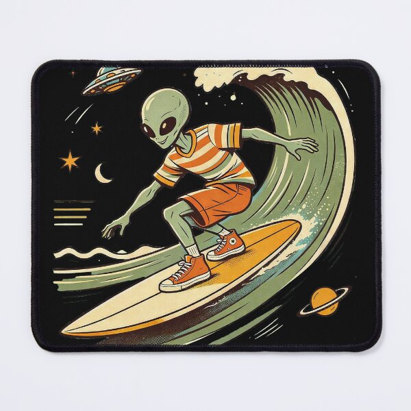 Item preview, Ride The Unknown Surfing Alien Surf Club designed and sold by NatalieJeans.