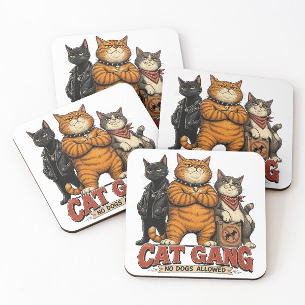 Item preview, Cat Gang – No Dogs Allowed | Funny Vintage Cat designed and sold by Cavalier-org.