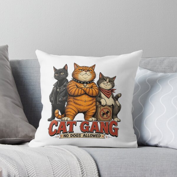 Item preview, Cat Gang – No Dogs Allowed | Funny Vintage Cat designed and sold by Cavalier-org.