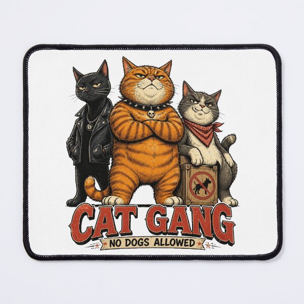 Item preview, Cat Gang – No Dogs Allowed | Funny Vintage Cat designed and sold by Cavalier-org.