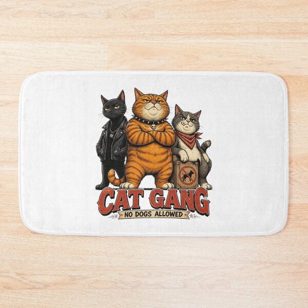 Item preview, Cat Gang – No Dogs Allowed | Funny Vintage Cat designed and sold by Cavalier-org.