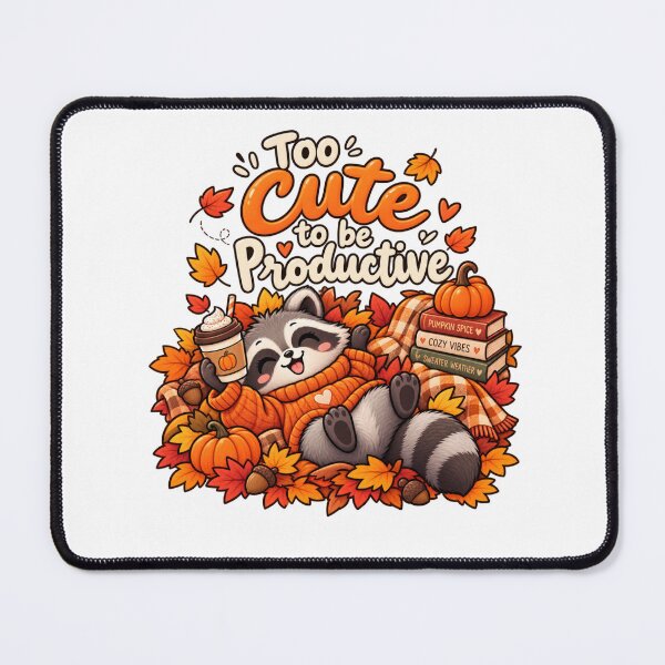 Item preview, Too Cute to Be Productive – Funny Cozy Autumn Raccoon designed and sold by Kiinaaa.