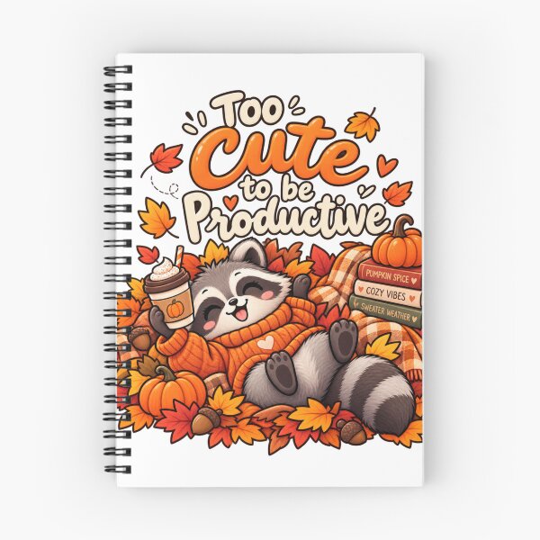 Item preview, Too Cute to Be Productive – Funny Cozy Autumn Raccoon designed and sold by Kiinaaa.