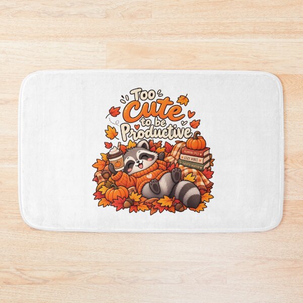 Item preview, Too Cute to Be Productive – Funny Cozy Autumn Raccoon designed and sold by Kiinaaa.