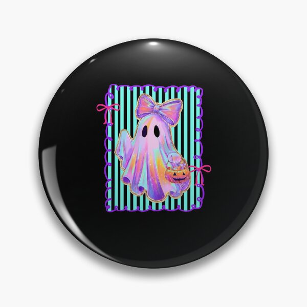 Item preview, Pastel Ghost with Pumpkin Bucket designed and sold by phoebelevine.