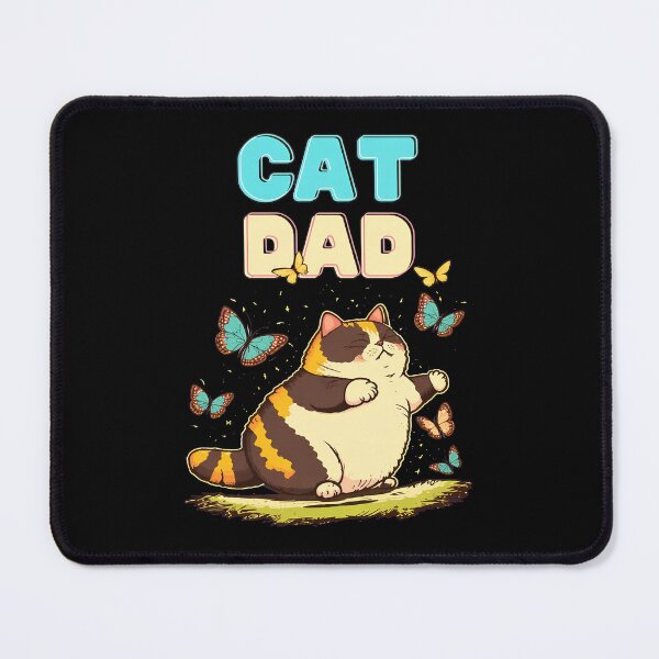 Item preview, Cat Dad Cute Chubby Cat Butterflies designed and sold by OlyvieArt.
