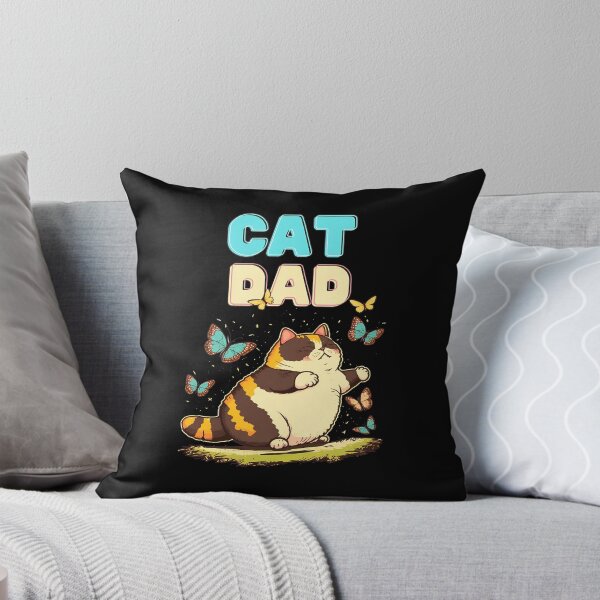 Item preview, Cat Dad Cute Chubby Cat Butterflies designed and sold by OlyvieArt.