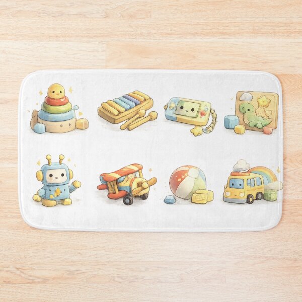 Item preview, Cute Vintage Baby Toys Teddy Bear Rocket Train Pastel Aesthetic designed and sold by Rehnair.