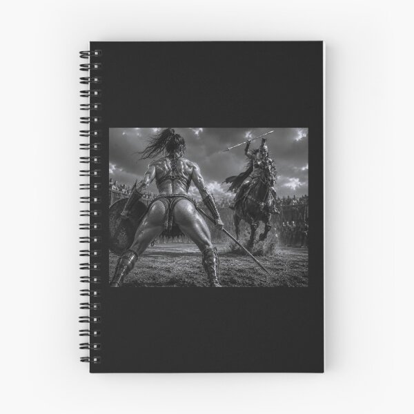 Item preview, Spartan Spear Duel – Black & White Warrior Women Arena Art designed and sold by Ancient-Era.