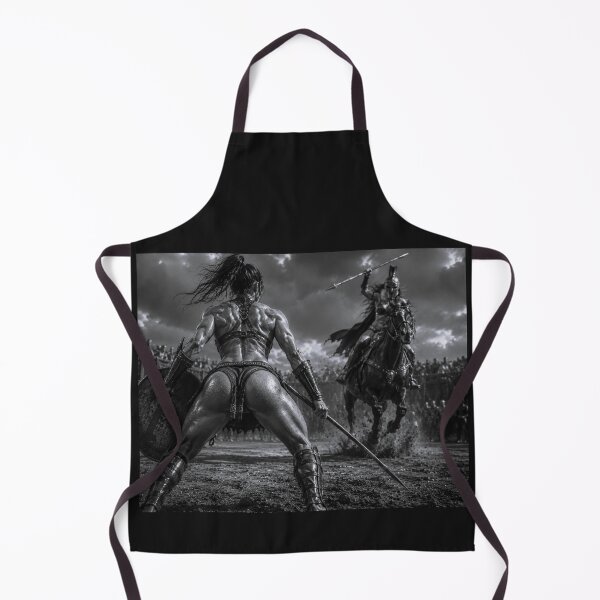 Item preview, Spartan Spear Duel – Black & White Warrior Women Arena Art designed and sold by Ancient-Era.