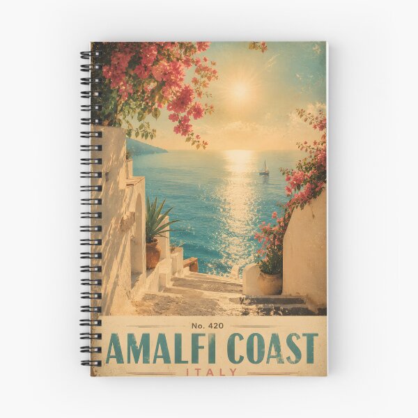 Item preview, Amalfi Coast Vintage Travel Poster – Italian Summer Mediterranean Wall Art No. 420 designed and sold by bauschberts.