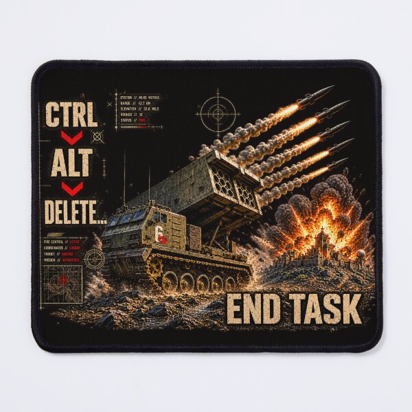 Item preview, CTRL ALT DELETE – END TASK | Military Tech Humor designed and sold by KissMy6 Industries.