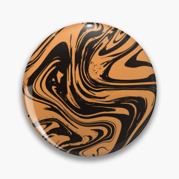 Item preview, THE ABSTRACT Orange Black Wavwform Marble Swirl Pattern designed and sold by YOFANTZ!.
