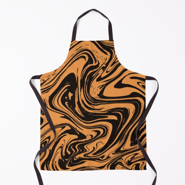 Item preview, THE ABSTRACT Orange Black Wavwform Marble Swirl Pattern designed and sold by YOFANTZ!.